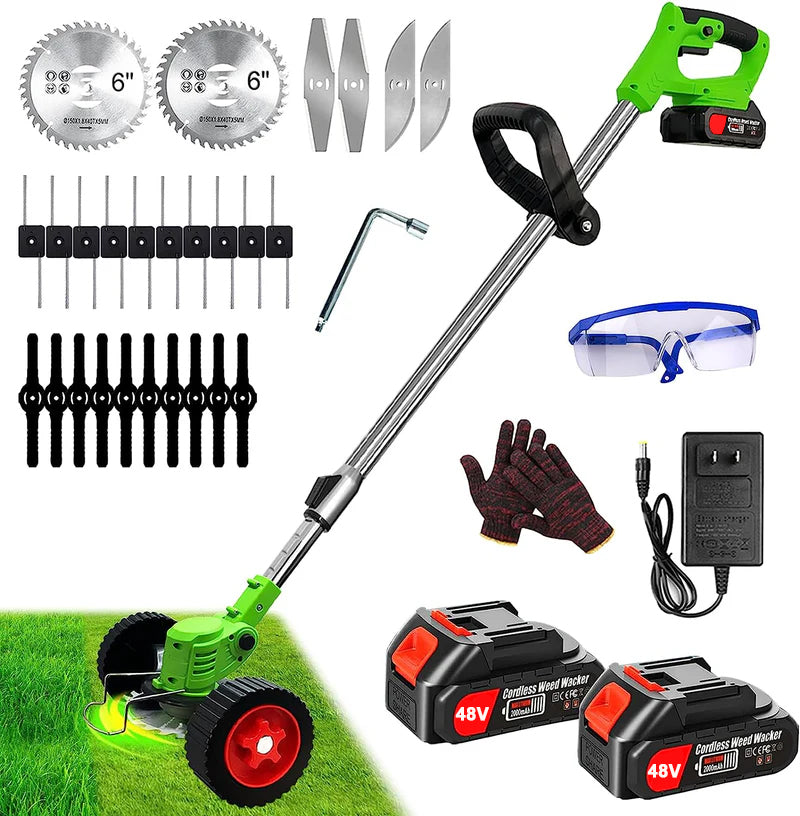 Motocoasă electrică cu roti 48V, 6000 mAh, 20000 RPM, cu acumulatori