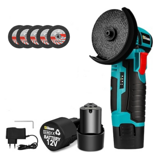 Mini Polizor Unghiular Flex Electric 36V cu 2 Acumulatori, 5 Discuri Incluse