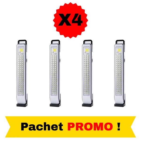 Pachet 4x Lămpi Solare Camping cu Suport Reglabil, Încărcare USB & Panou Solar – Rezistente la Apă, Autonomie Lungă