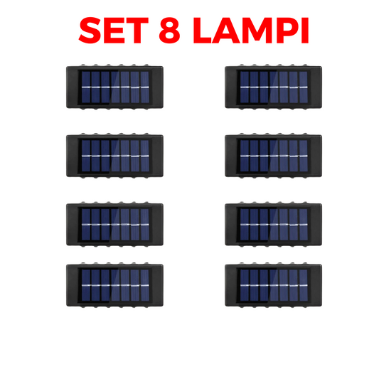 SET 8 LAMPI BIDIRECTIONALE, 15CM, 12 LED-URI