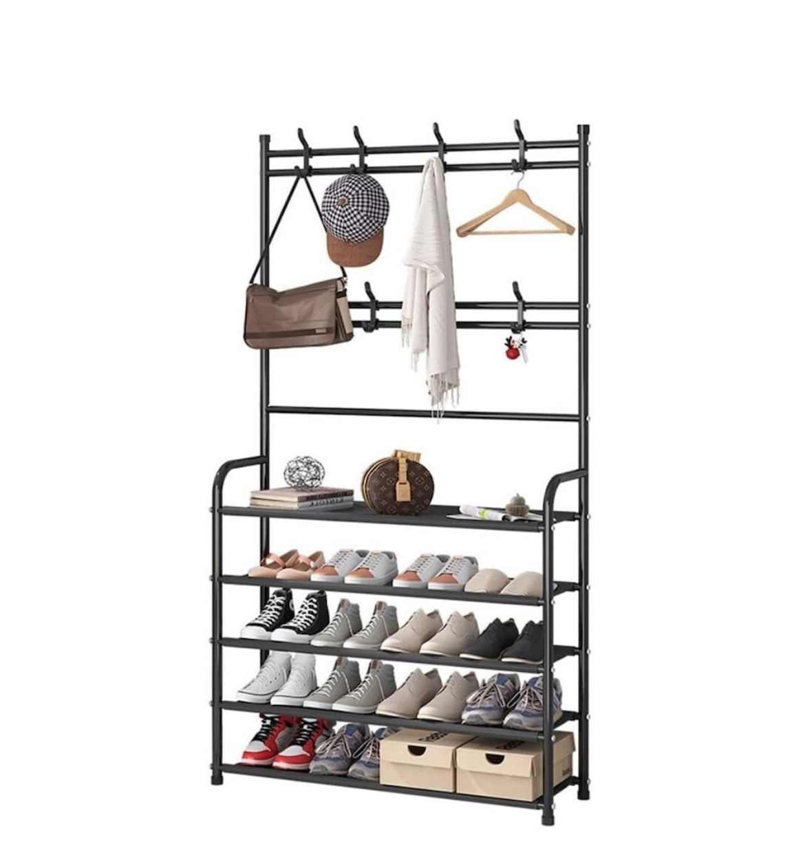 Cuier cu Pantofar Metalic Asos – 5 Rafturi