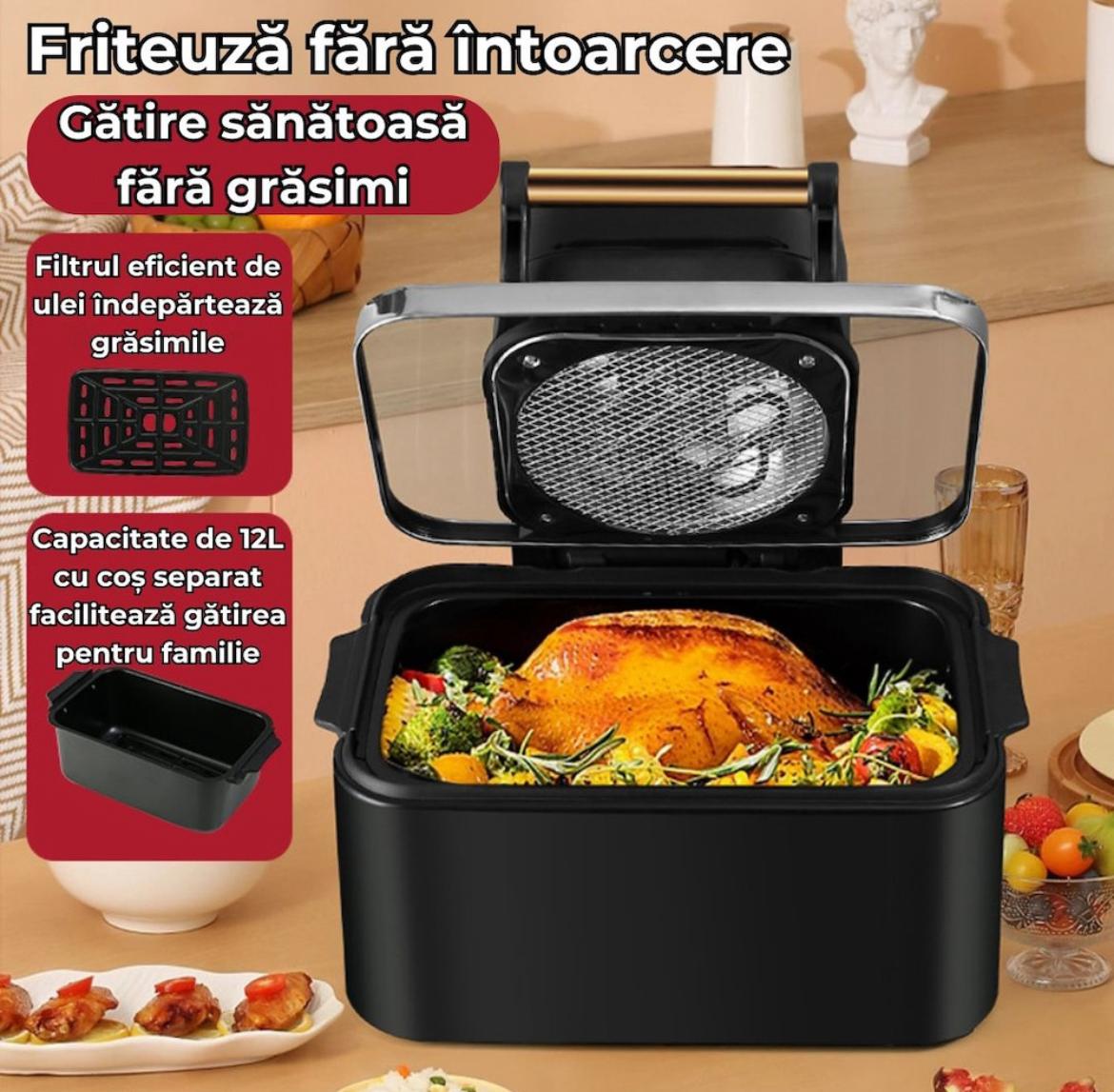 Friteuza cu aer cald AirFryer, capacitate 12L si afisaj digital