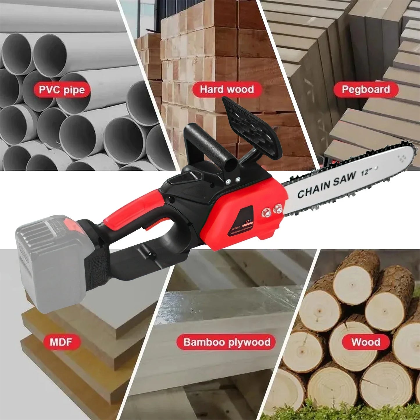 Drujba Electrica, Lama de 30 cm, 2 Acumulatori de 48V, 48RPM, 305mm