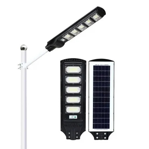 Lampă Stradală Solară 5 Module cu LED 1200W, Senzor de Mișcare și Telecomanda