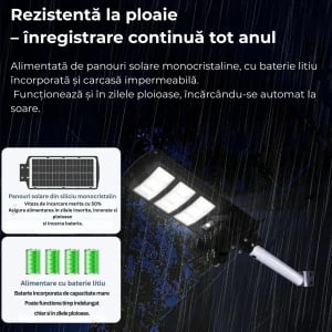 Lampă Solară cu Cameră de Supraveghere XL SIM 4G, Aplicatie Mobila, Microfon + Difuzor încorporat