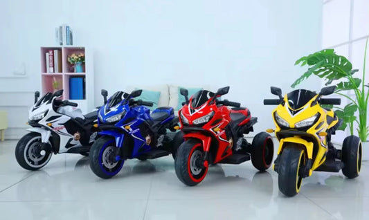 Motocicletă electrică pentru copii  – Design sport CBR, 2 motoare, Baterie 6V 7Ah, Lumini și sunete realiste