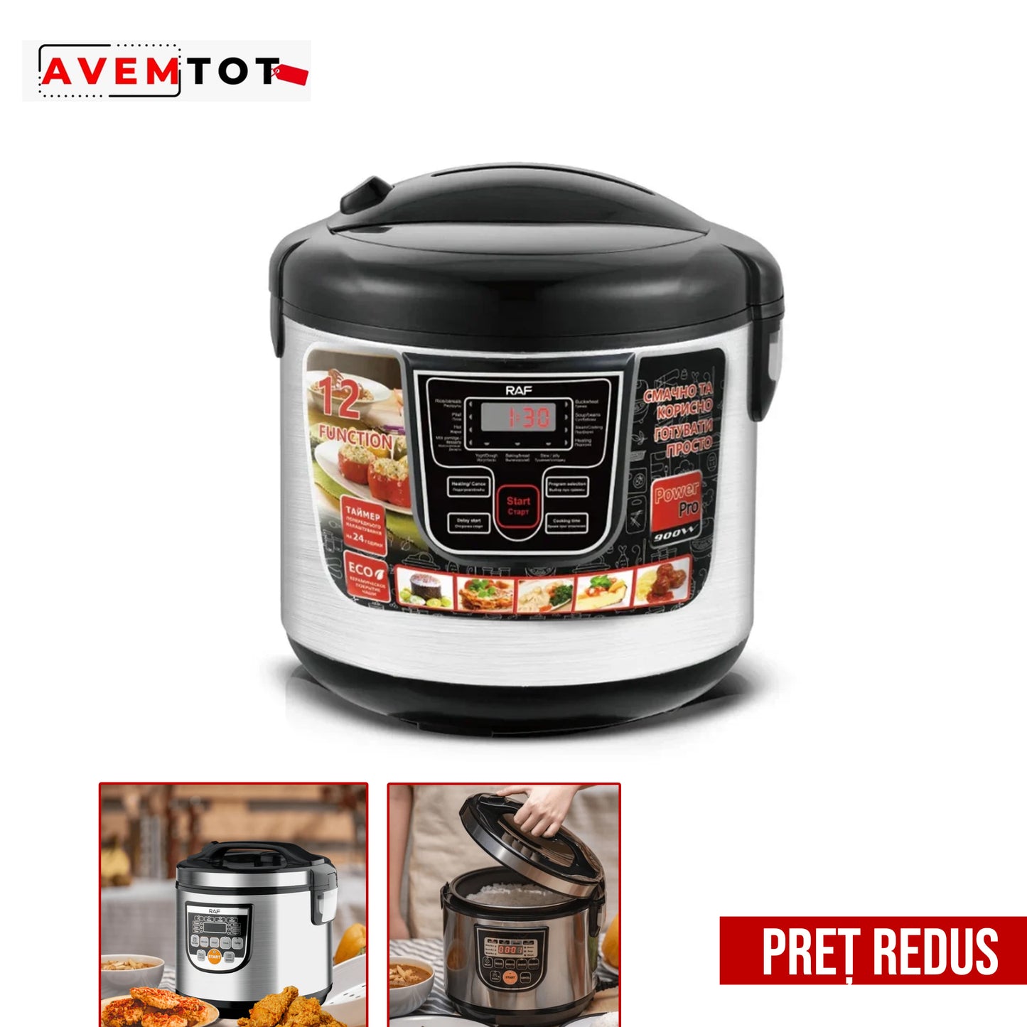 Oală Multifuncțională 6L, 900W, 12 Programe Predefinite, Control Digital
