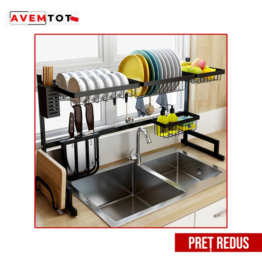 Organizator chiuveta pentru uscat vasele, otel inoxidabil