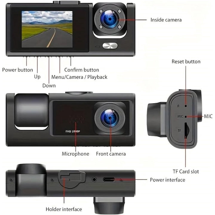 Cameră Auto de Bord 📸 – Înregistrare 4K Ultra HD, Viziune Nocturnă și Monitorizare 24/7