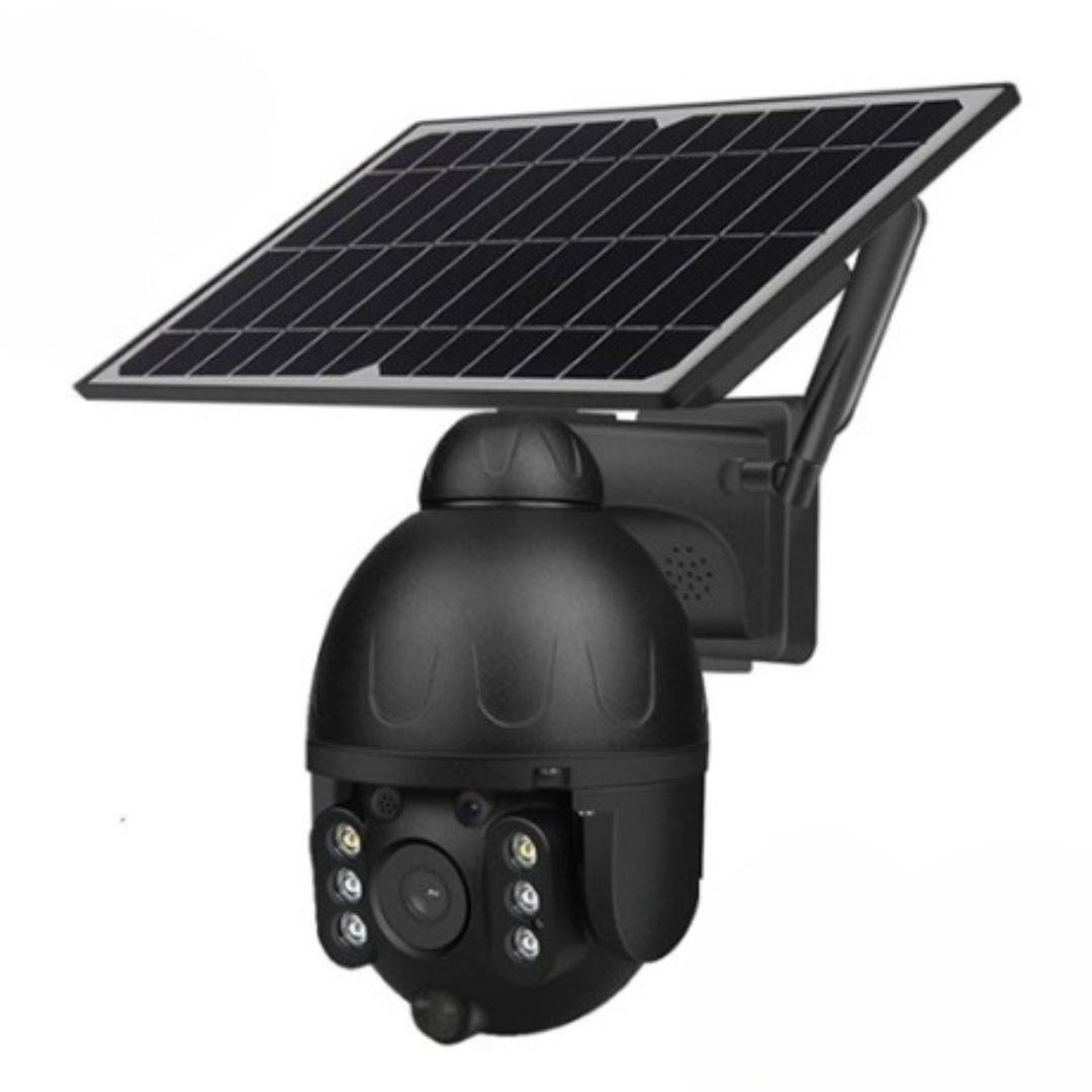 Cameră de Supraveghere cu Încărcare Solară 4G 8K, Night Vision 35m, PTZ (Rotire și Zoom Controlabile din Aplicație), Detectare Mișcare PIR (Identificare Forme Umane), Microfon și Difuzor Bidirecționale, IP66, Stocare MicroSD 128GB