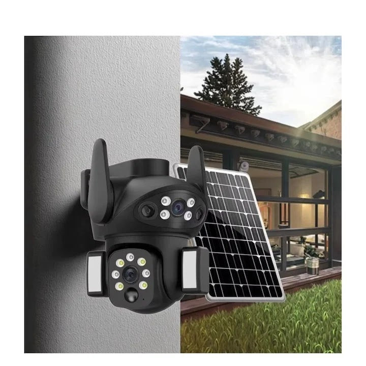 CAMERA SOLARA DUBLA + CARD 128GM