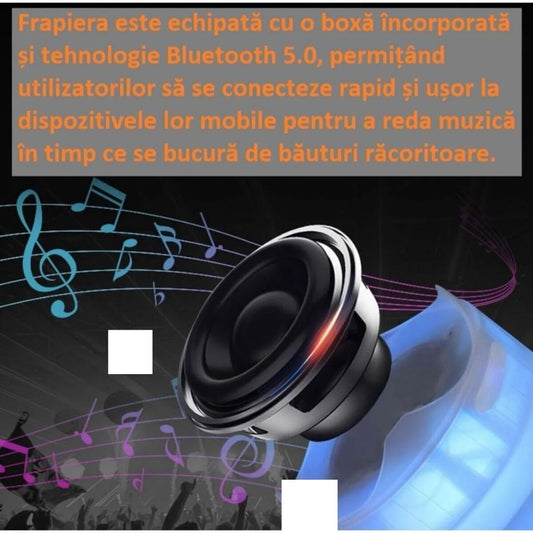 Frapieră cu Bluetooth și Iluminare LED – Portabilă, Elegantă, Multifuncțională