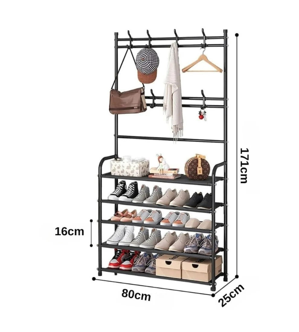 Cuier cu Pantofar Metalic Asos – 5 Rafturi