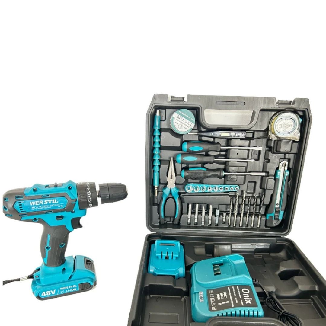 TRUSA BORMASINA CU 33 DE ACCESORII 2 BATERII 48V