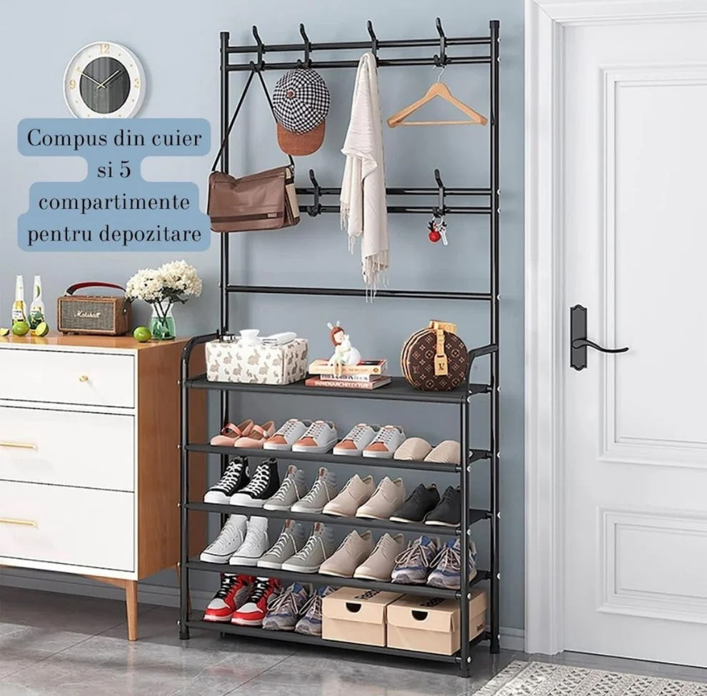 Cuier cu Pantofar Metalic Asos – 5 Rafturi