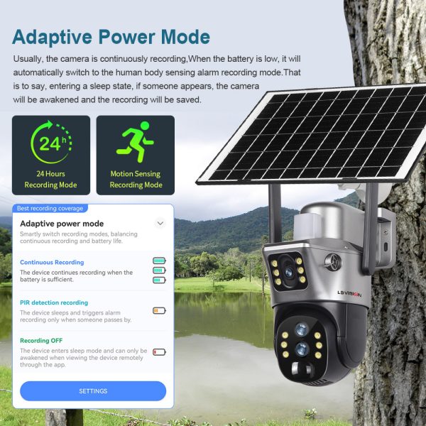 CAMERA SOLARA DUBLA + CARD 128GM