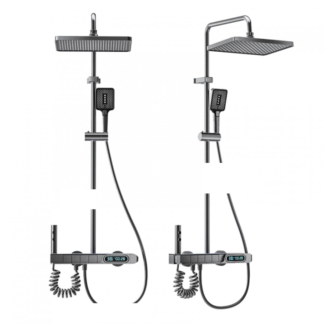 Set de Dus Lux Black - Cu Afisaj Digital si Functie Termostatica Rotire 360