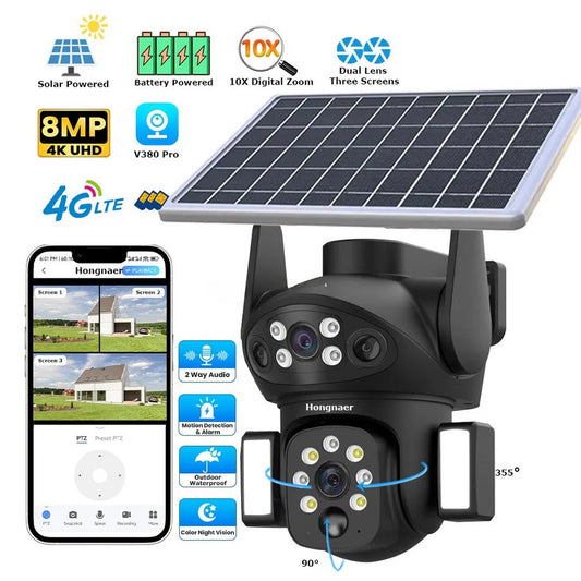 CAMERA SOLARA DUBLA + CARD 128GB