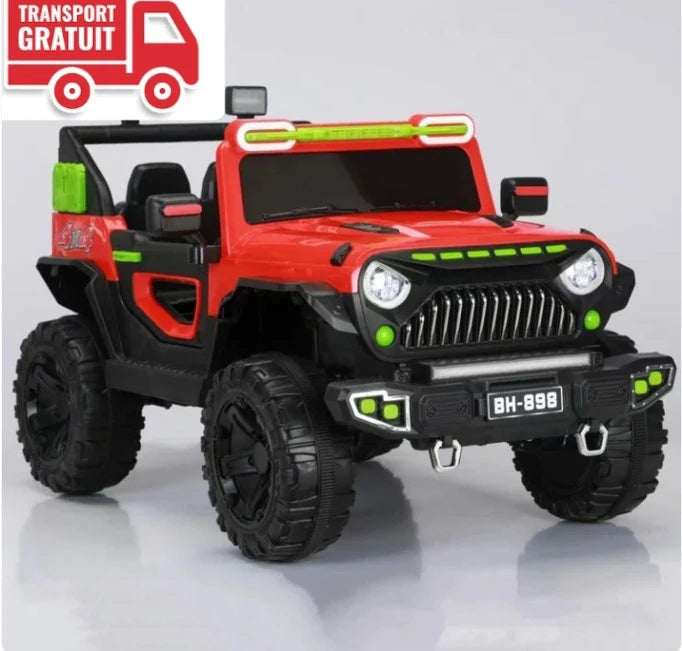 Mașinuță electrică 24V pentru copii, cu două locuri – camion electric pentru micuți, alimentat cu baterie, cu telecomandă, afișaj pentru baterie, mâner, portbagaj, lumini LED și muzică