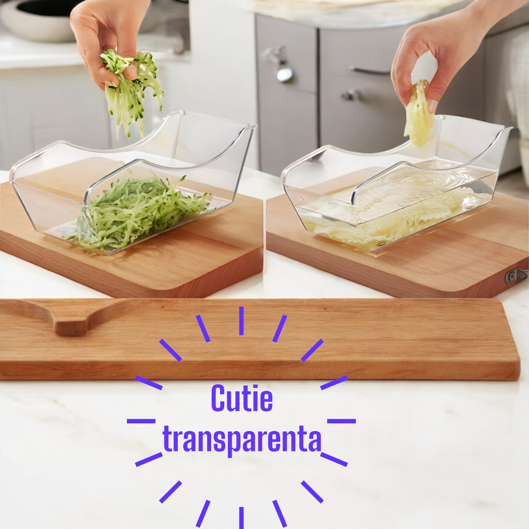 Razatoare Multifunctionala 6 in 1 pentru Legume si Fructe - Lame Inox cu Recipient