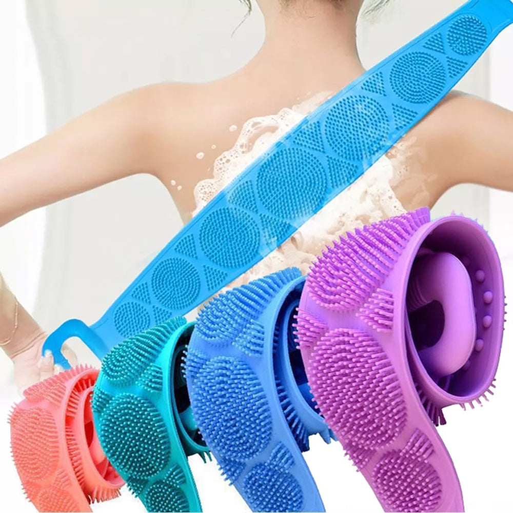 Perie Exfolianta Dubla din Silicon pentru Corp si Spate - Masaj si Curatare Profunda