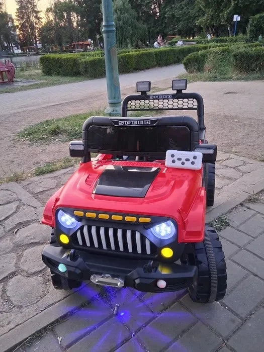 Mașinuță electrică 24V pentru copii, cu două locuri – camion electric pentru micuți, alimentat cu baterie, cu telecomandă, afișaj pentru baterie, mâner, portbagaj, lumini LED și muzică