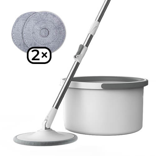 Mop rotativ, potrivit pentru curatarea parchetului, gresiei, laminatului, marmurei, maner reglabil 128 cm