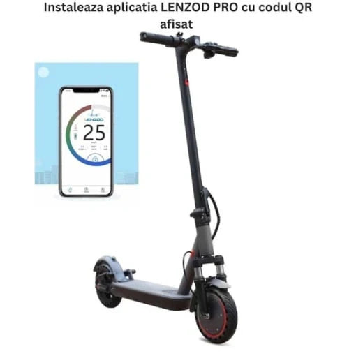 Trotinetă electrică  , 350W, 35 km autonomie, pliabilă, roți 8.5" + CADOU borsetă impermeabilă și suport telefon