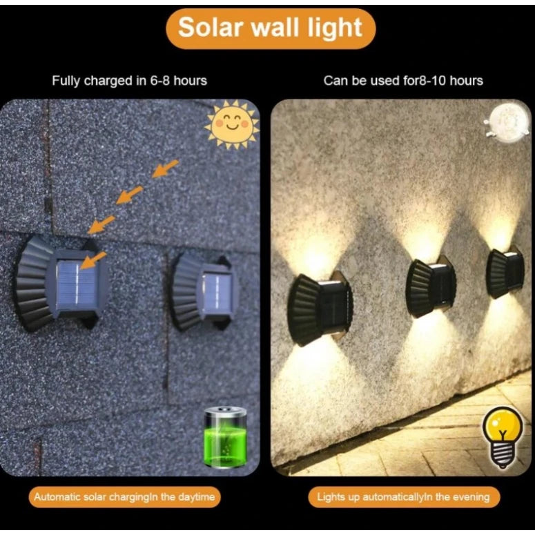 SET 4 LAMPI SOLARE DE PERETE PENTRU EXTERIOR IN FORMA DE SCOICA