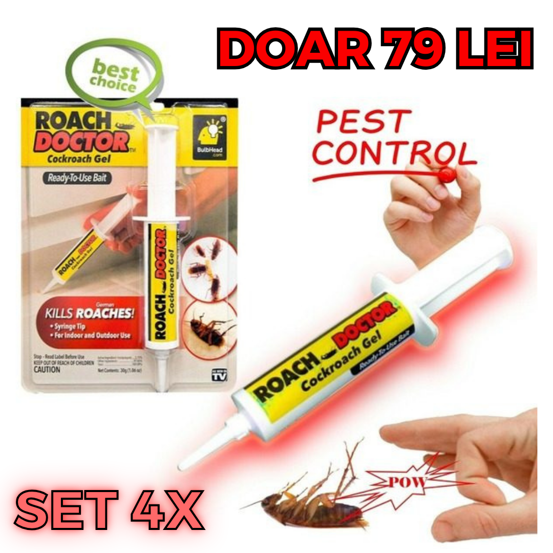 Set 6 x Insecticid tip seringa, solutie antigandaci RoachDoctor