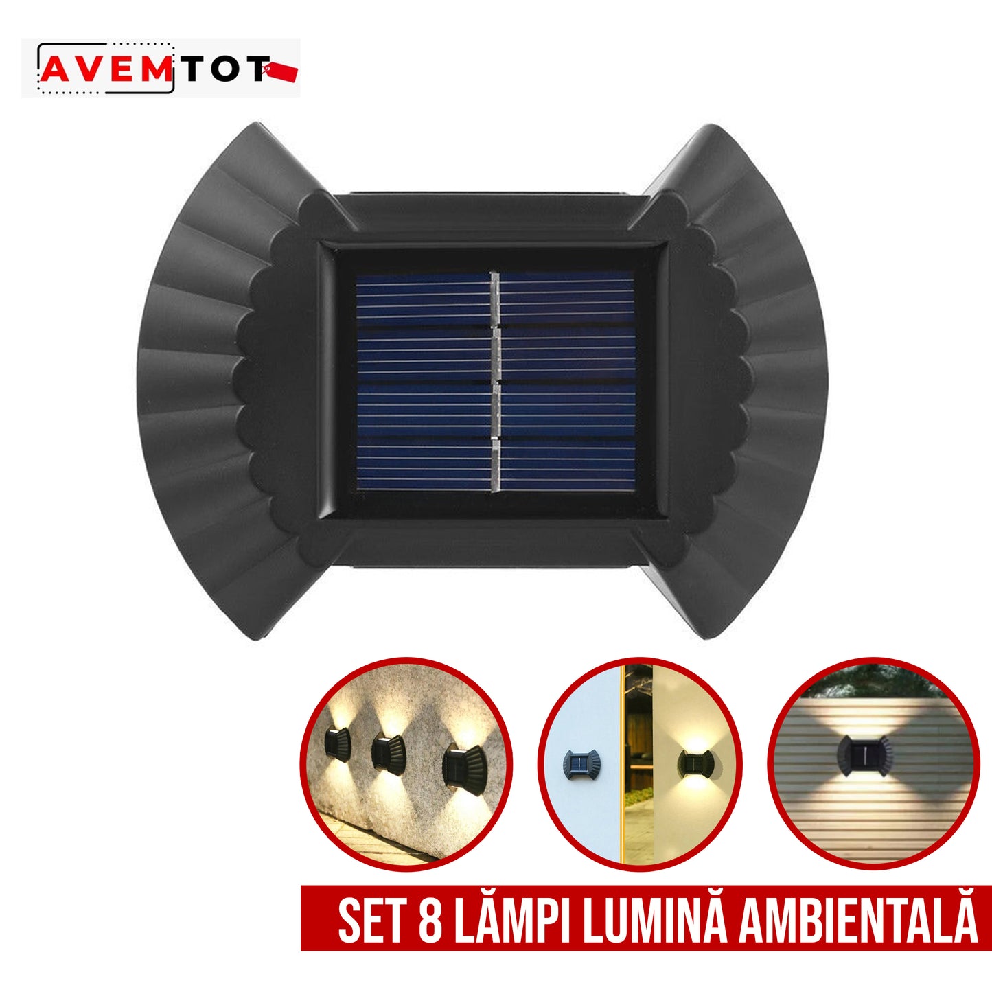 SET 8 LAMPI SOLARE IN FORMA DE SCOICA