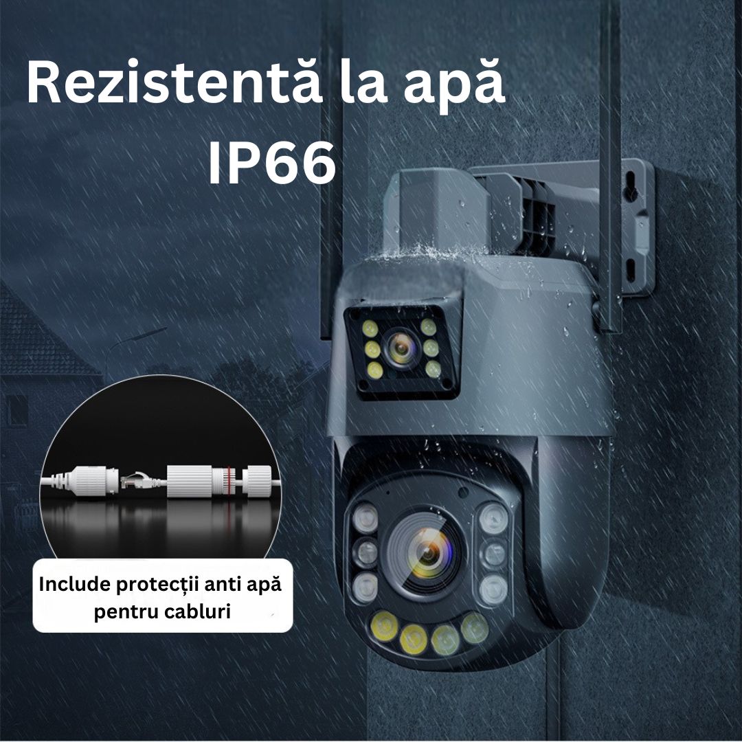 Cameră de Supraveghere PTZ 6MP HD, Zoom Optic 36X, Vedere nocturna 120m, Detectare Mișcare Umană cu Identificarea tipului de Miscare , Difuzor si Microfon  Bidirecționale, Rezistentă la apă IP66