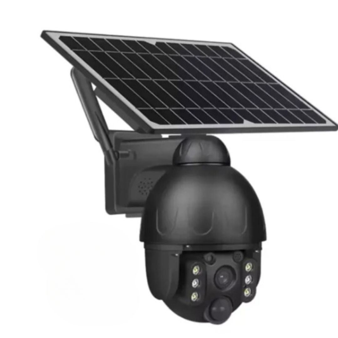 Cameră de Supraveghere WiFi Exterior 4MP, Încărcare Solară, Night Vision, Rezistență la Apă IP67, Detectare Mișcare, Microfon și Difuzor Bidirecționale, Control Complet al Camerei prin Aplicație