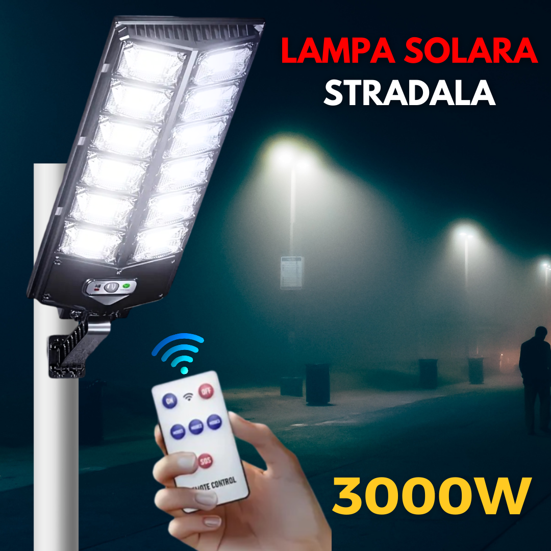 PACHET 1 + 1   Lampa solară stradală 3000W