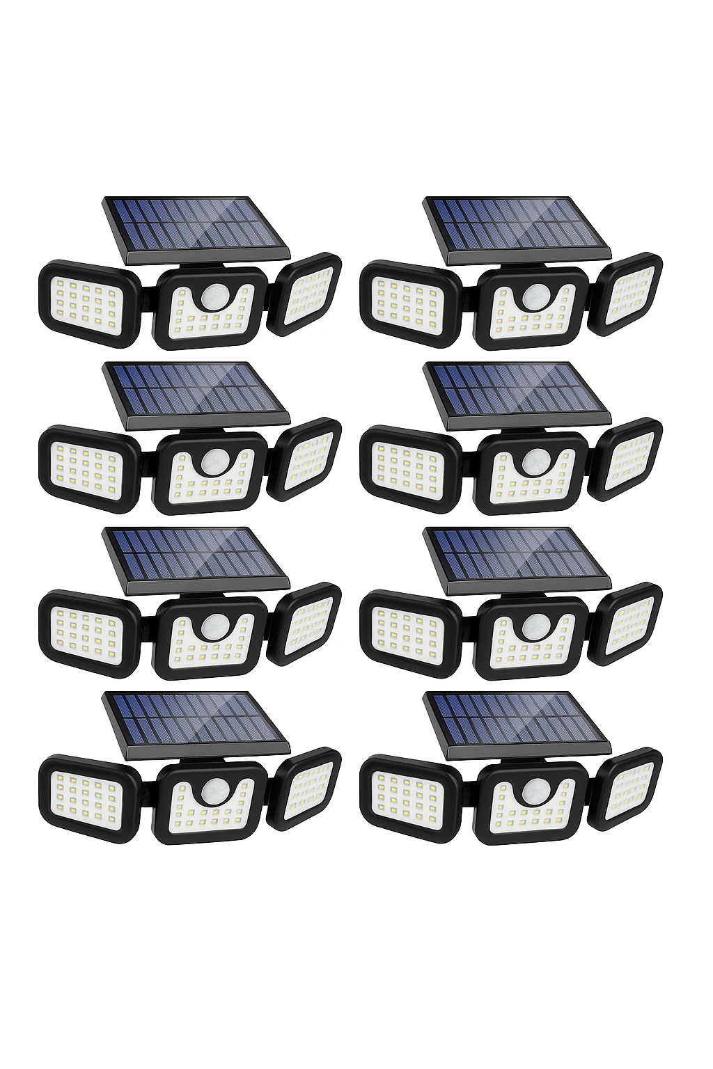 Set 10 X PROIECTOR TRIPLU  cu incarcare Solara Senzor de Miscare Prindere pe Perete