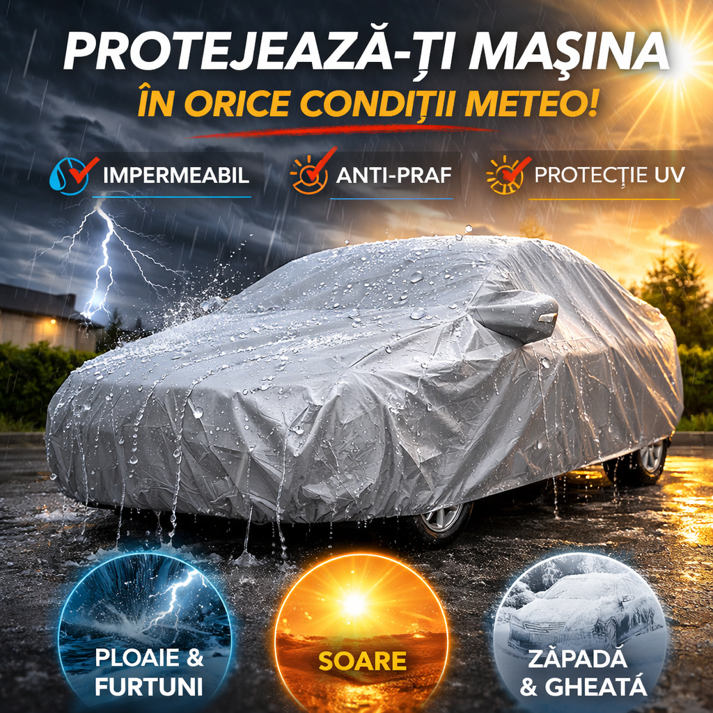 Husa auto impermeabila, protectie UV, ploaie, zapada, praf, all season