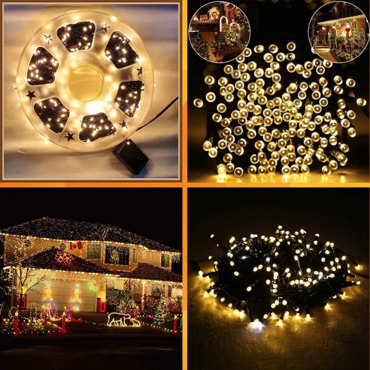 Instalație 100 metri - alb, galben, albastru, multicolor