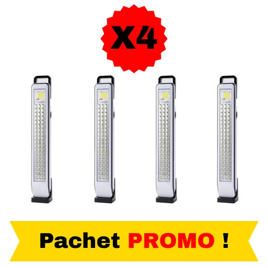 Pachet 4x Lămpi Solare Camping cu Suport Reglabil, Încărcare USB & Panou Solar – Rezistente la Apă, Autonomie Lungă