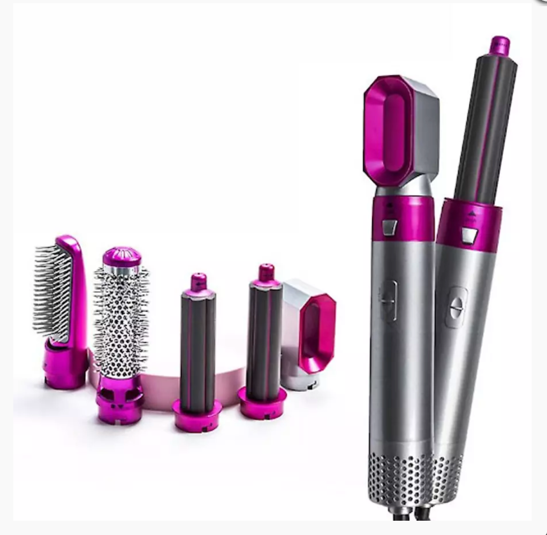 Super pret! Perie de Par 5 in 1 Multifunctionala Hot Air Styler , Multiple Accesorii incluse