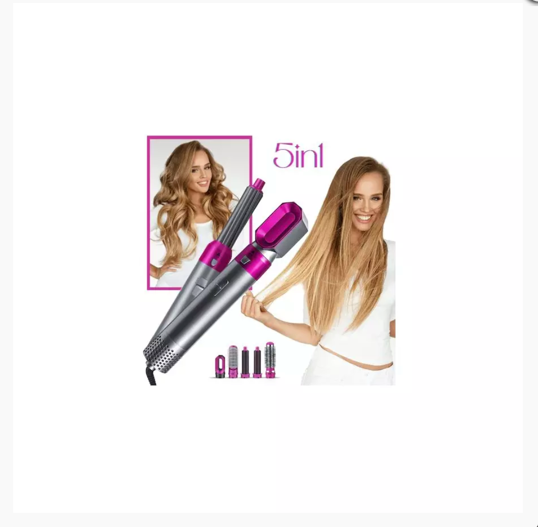 Super pret! Perie de Par 5 in 1 Multifunctionala Hot Air Styler , Multiple Accesorii incluse