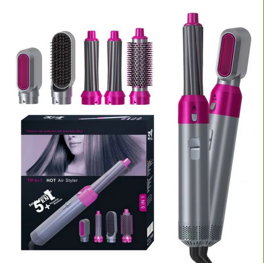 Super pret! Perie de Par 5 in 1 Multifunctionala Hot Air Styler , Multiple Accesorii incluse