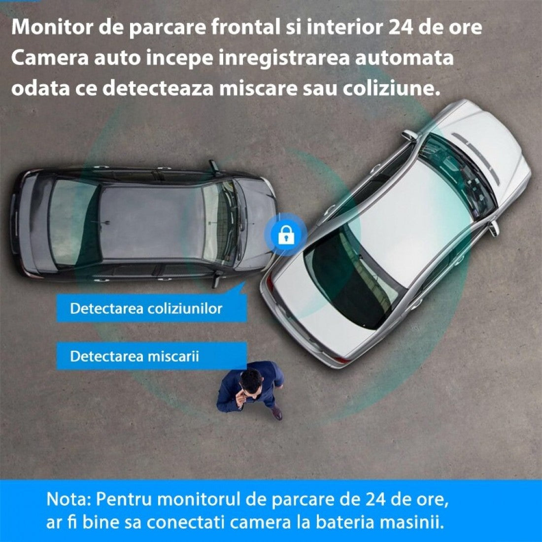 Cameră Auto de Bord 📸 – Înregistrare 4K Ultra HD, Viziune Nocturnă și Monitorizare 24/7