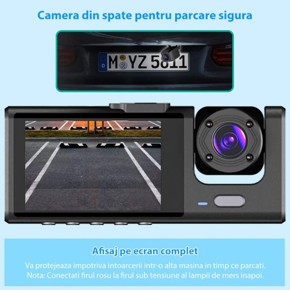 Cameră Auto de Bord 📸 – Înregistrare 4K Ultra HD, Viziune Nocturnă și Monitorizare 24/7