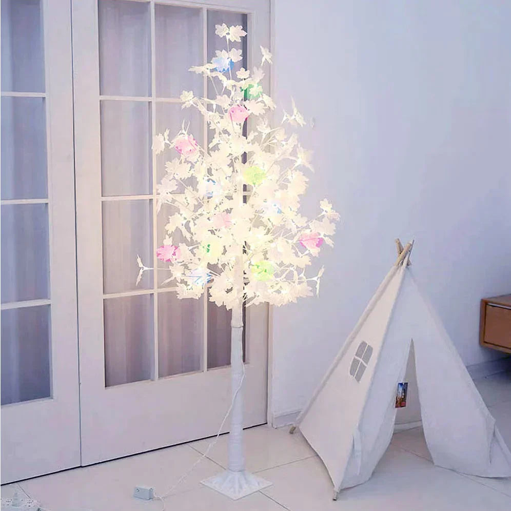 Copac Decorativ Iluminat cu 200 LED-uri, 180 cm Inaltima, Lumina Calda