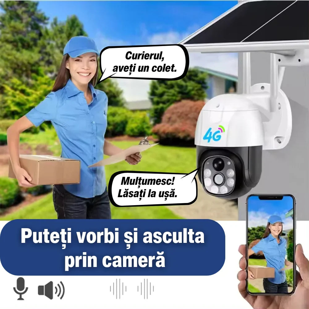 Camera Supraveghere LENSO Solara Cartela SIM 5 MP + CARD 128 GB