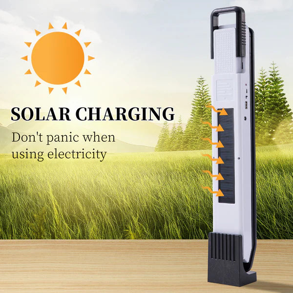 Lampa solara camping, cu suport, incarcare USB
