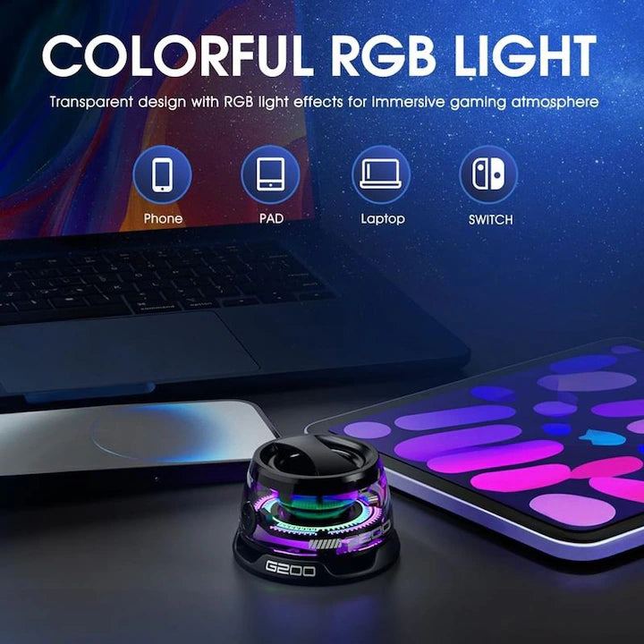 Boxa Bluetooth G200 Portabila cu MagSafe & magnetic, LED RGB, Sunet Premium, TWS Stereo, 6h Autonomie, Perfect pentru Exterior/Gaming/Calatorii, compatibila Apple/Android, Negru
