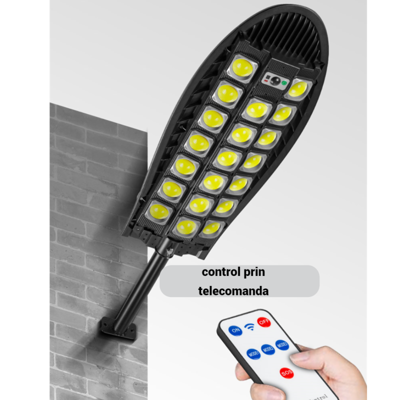 SET 2X Lampa STRADALA solară LED impermeabilă, iluminare stradală, cu senzor de mișcare