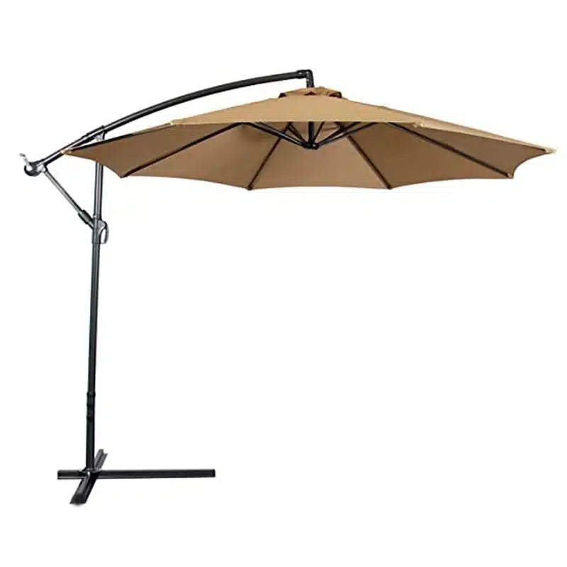 Umbrelă de Grădină 3m, Reglabilă, Suport Inclus Maro