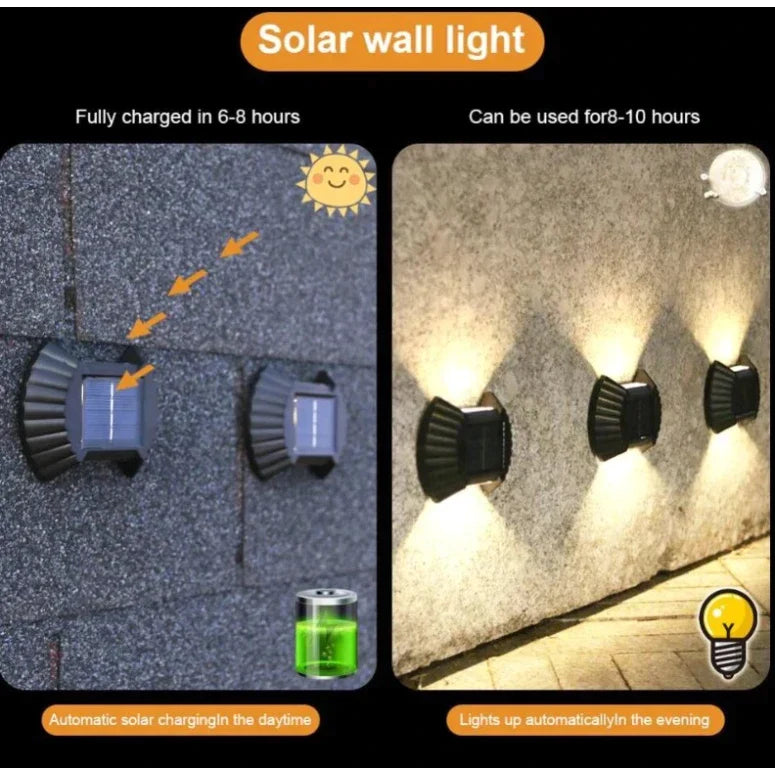 SET8 LAMPI SOLARE DE PERETE PENTRU EXTERIOR IN FORMA DE SCOICA